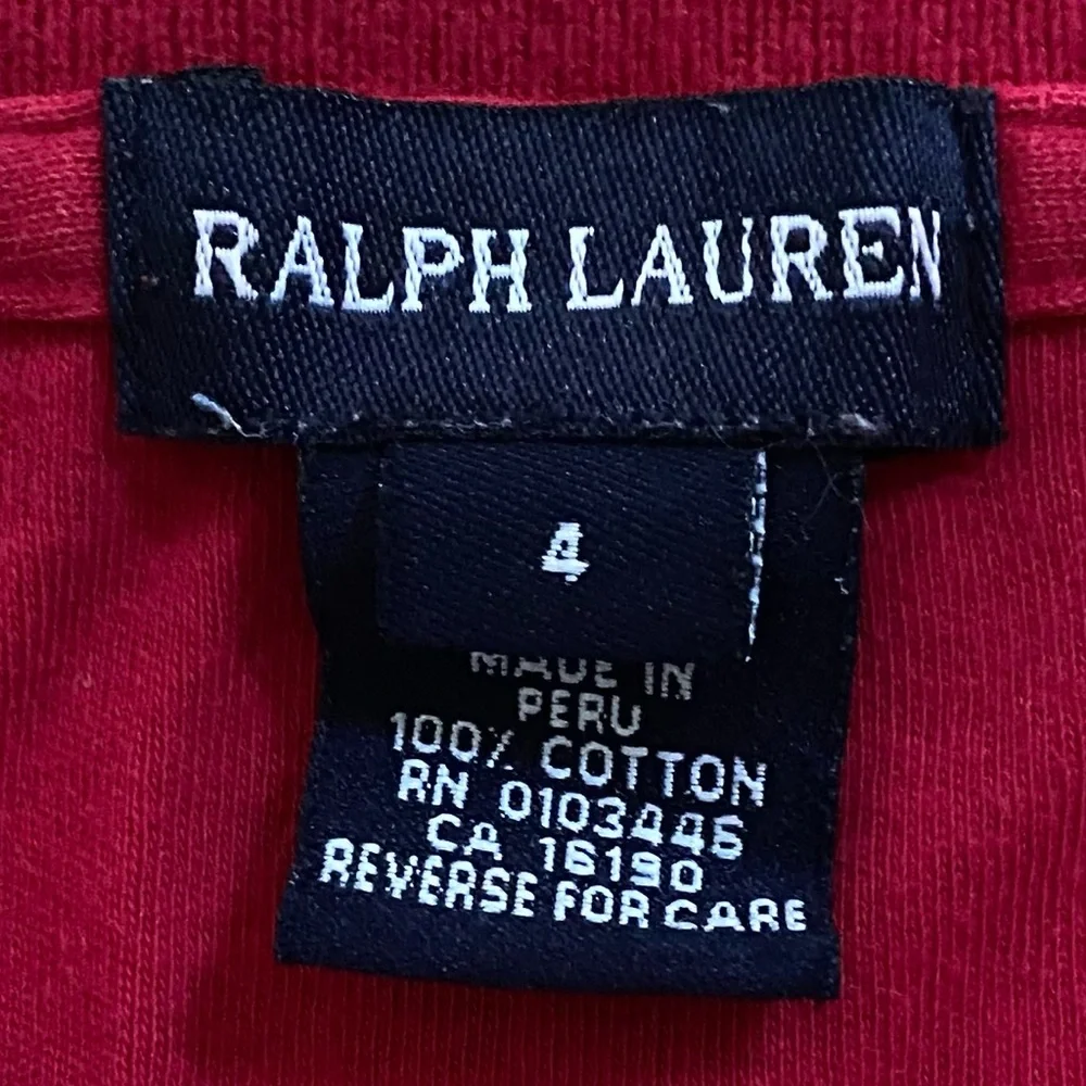 Vintage Ralph Lauren Girls’‎ Sz 4 Red Long Sleeve Cotton Polo Dress